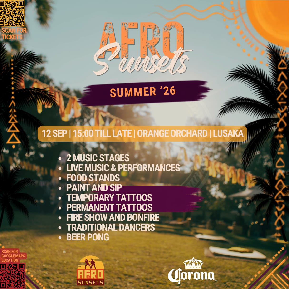 Afro Sunsets Summer '26 event artwork